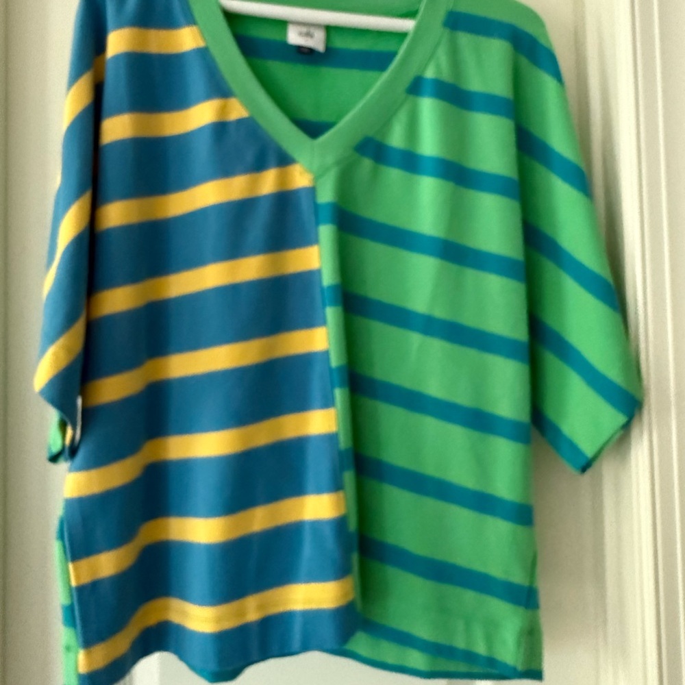 *NWOT* Cabi Striped Green and Blue Shirt